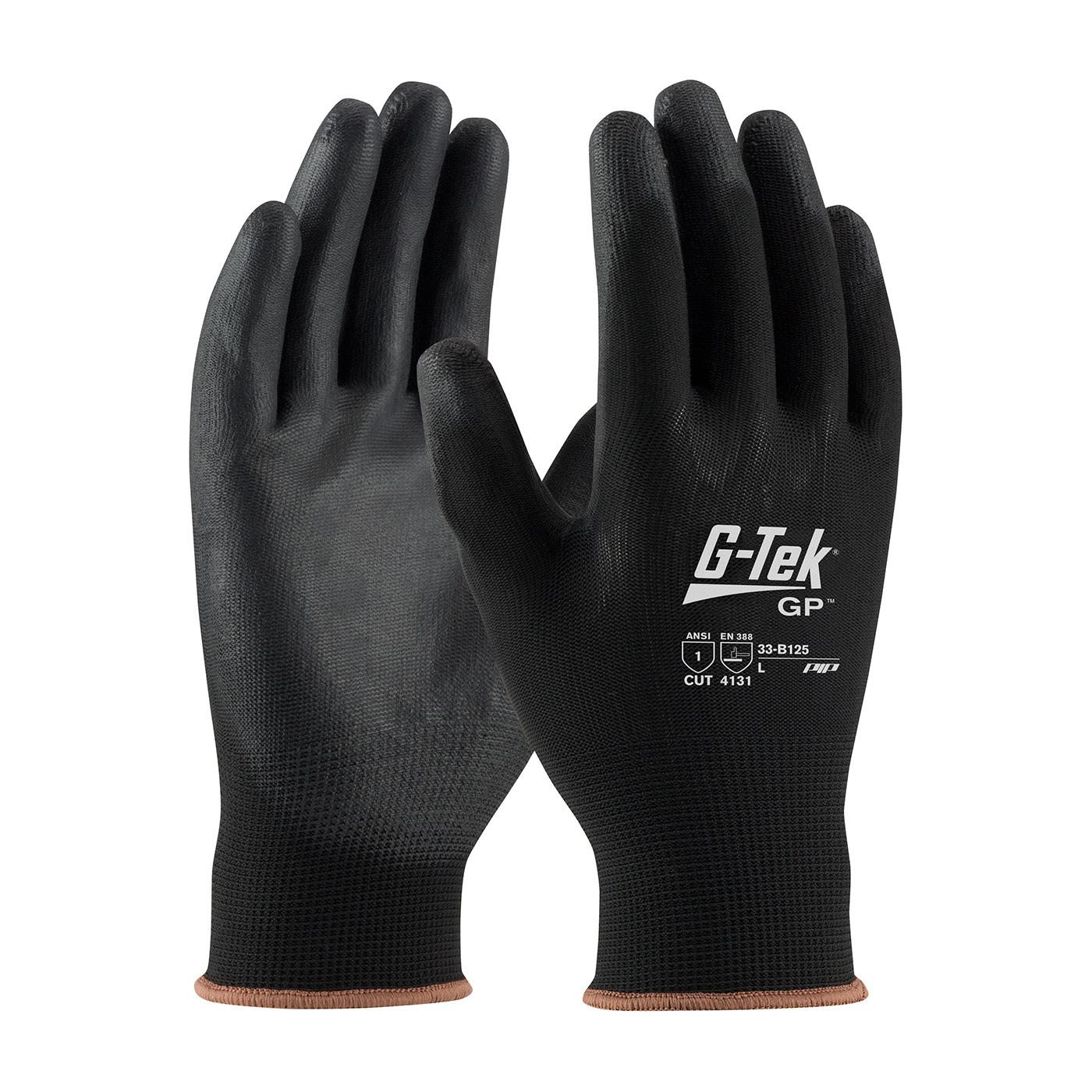 G-TEK ONX BLACK PU PALM COATED NYLON - Polyurethane Coated Gloves